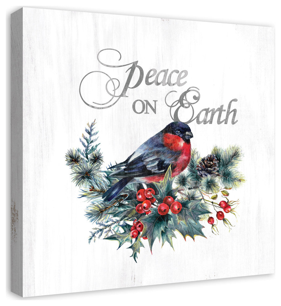 Peace On Earth Bird 24x24 Canvas Wall Art
