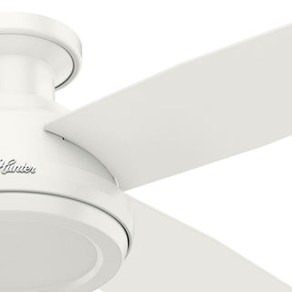 Hunter Fan Company  52" Dempsey Low Profile  Ceiling Fan + Remote, Fresh White