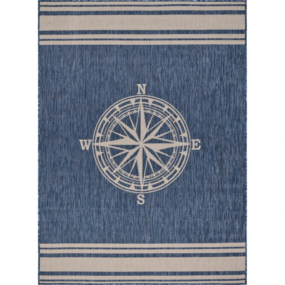 2' X 3' Blue And Gray Indoor Outdoor Area Rug