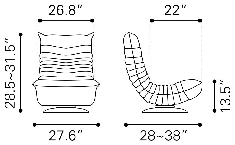 Down Low Swivel Chair Gray