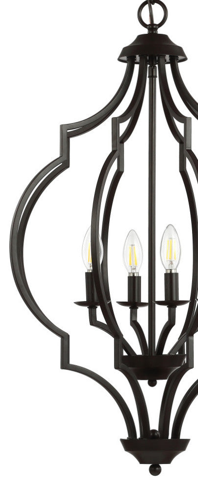 Selema 4-Light 19" Adjustable Ogee Lantern LED Pendant, Bronze by JONATHAN  Y