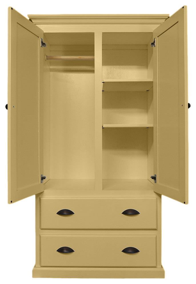 Modern Solid Wood Wardrobe, Cupola Yellow
