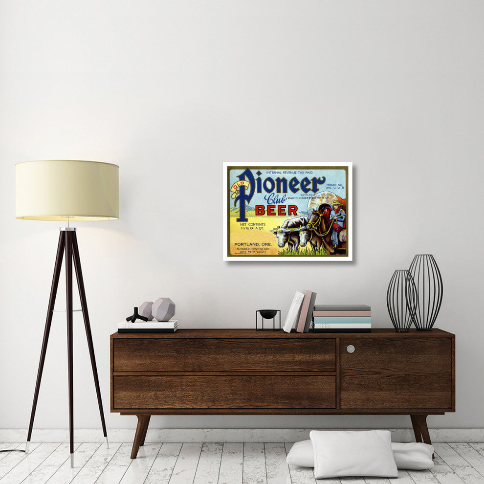 "Old Pioneer Club Beer" Digital Paper Print by Vintage Booze Labels, 32"x25"