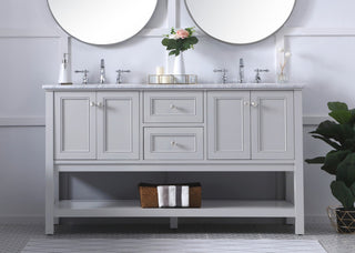 Home Living 60" Double Sink Bathroom Vanity Set, Gray