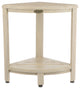 CoastalVogue Oasis 18" Teak Corner Shower Bench with Shelf in White Driftwood