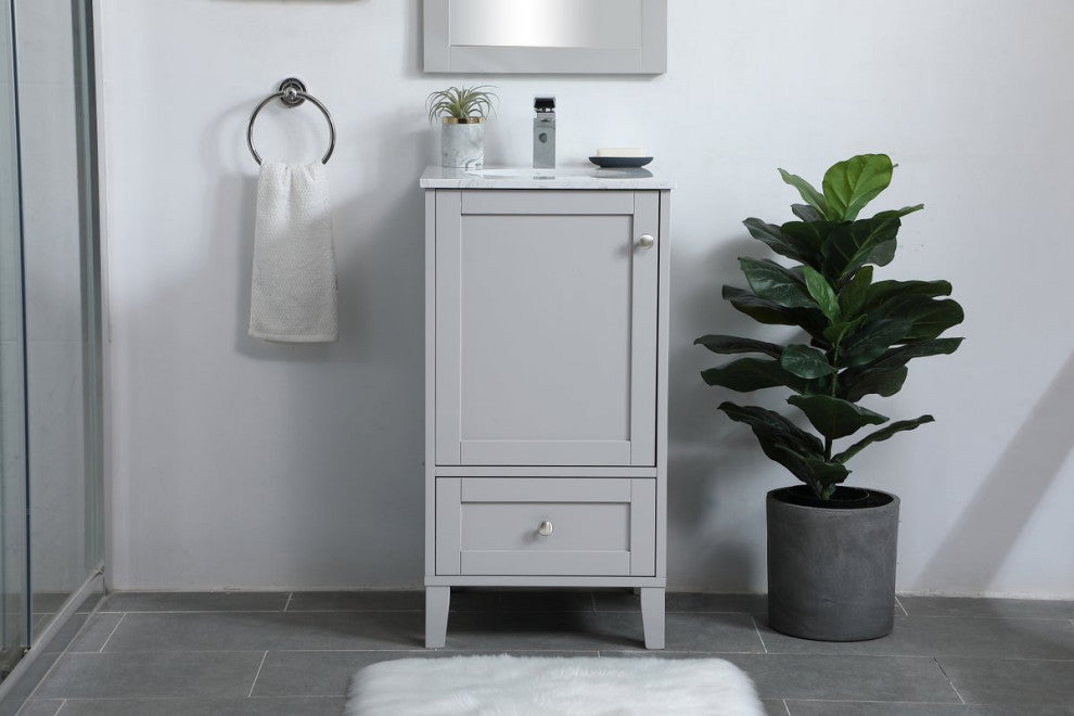 19" Traditional Grey-Light Bathroom Vanity