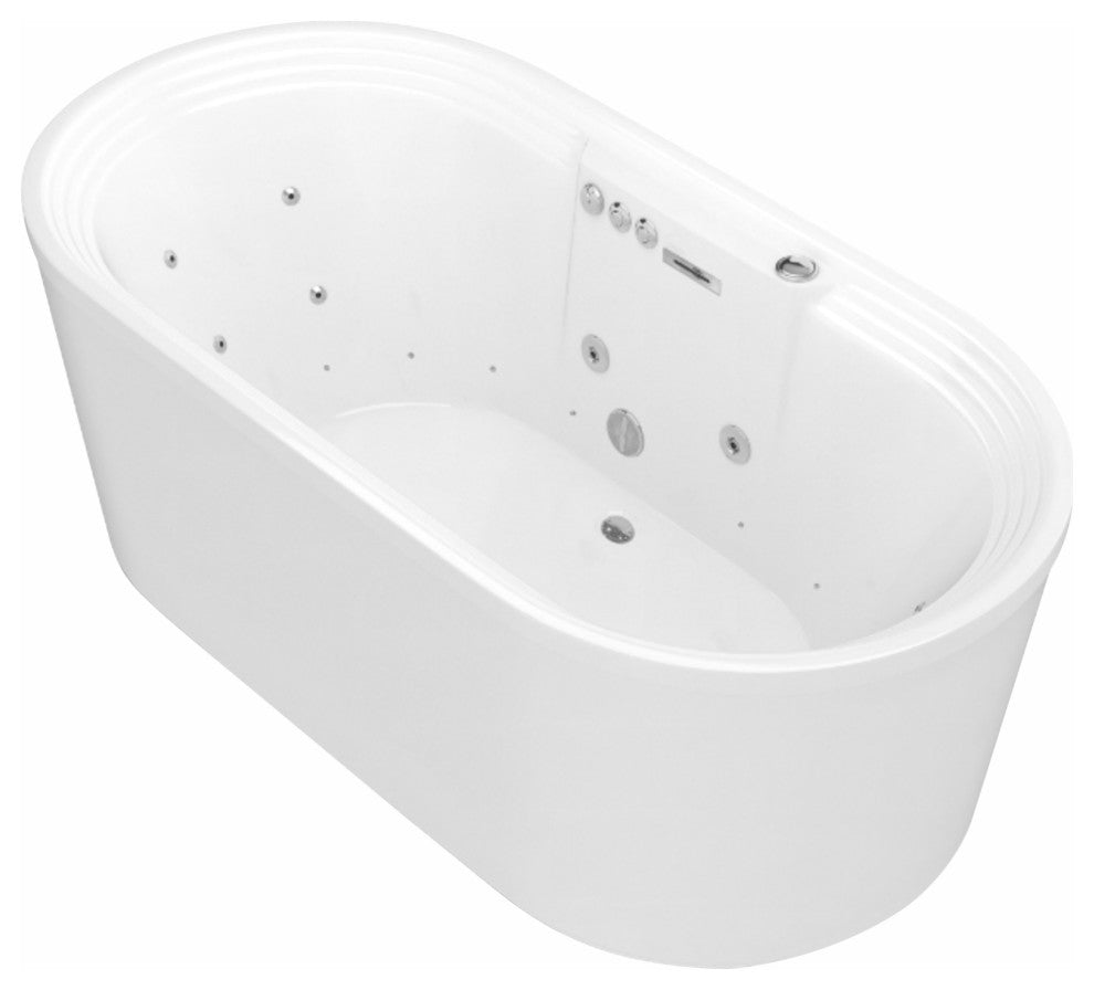 Sofi 5.6' Center Drain Whirlpool and Air Bath Tub in White
