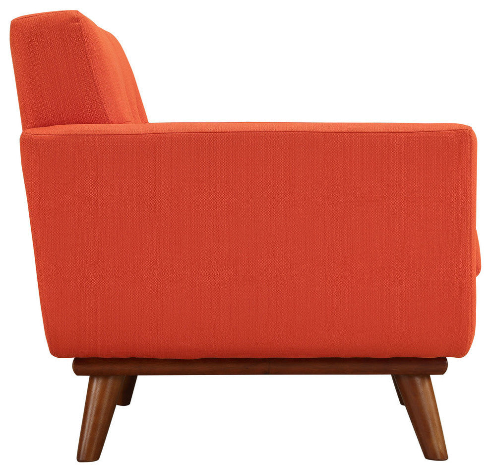 Modern Contemporary Armchair and Sofa, 2-Piece Set, Red