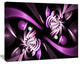 Purple on Black 3D Surreal Art, Floral Canvas Art Print, 20"x12"