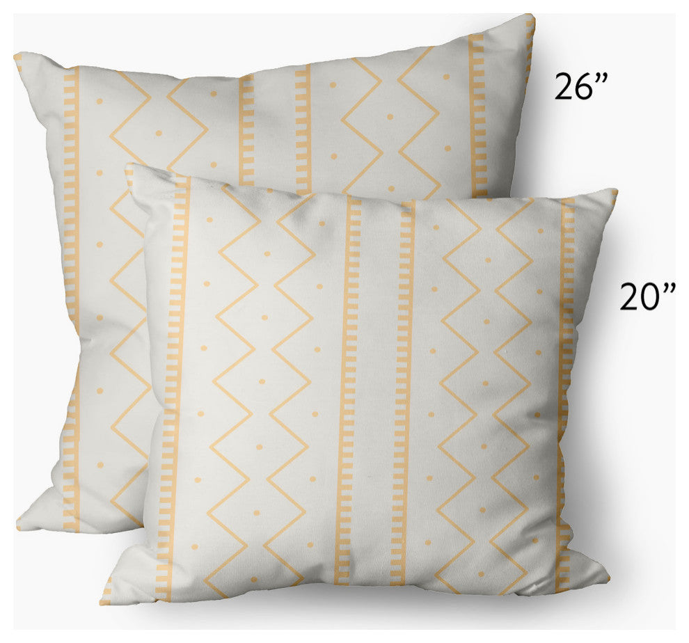 Mudcloth Decorative Throw Pillow, Corn Yellow, 26"x26"