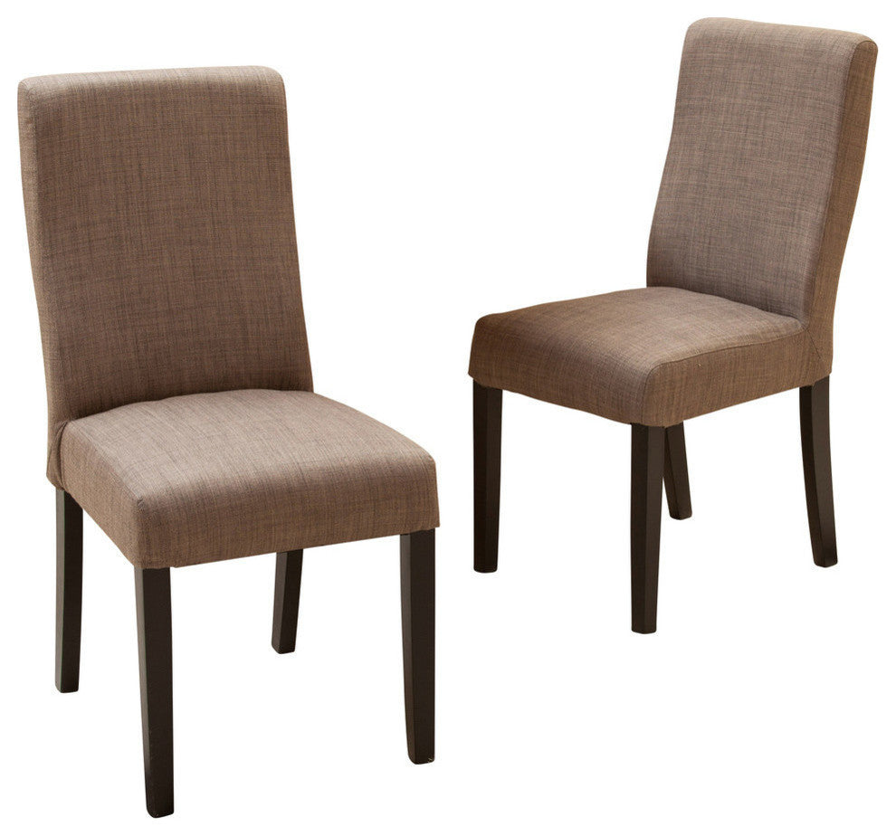GDF Studio Heath Fabric Dining Chairs, Taupe, Set of 2
