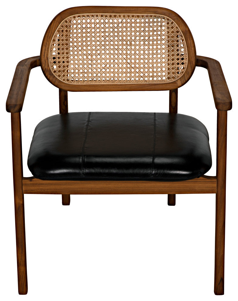 Tolka Chair, Teak With Leather Seat
