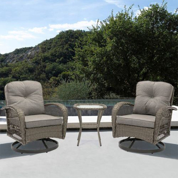 3 Piece Modern Wicker Set Outdoor Chair Set