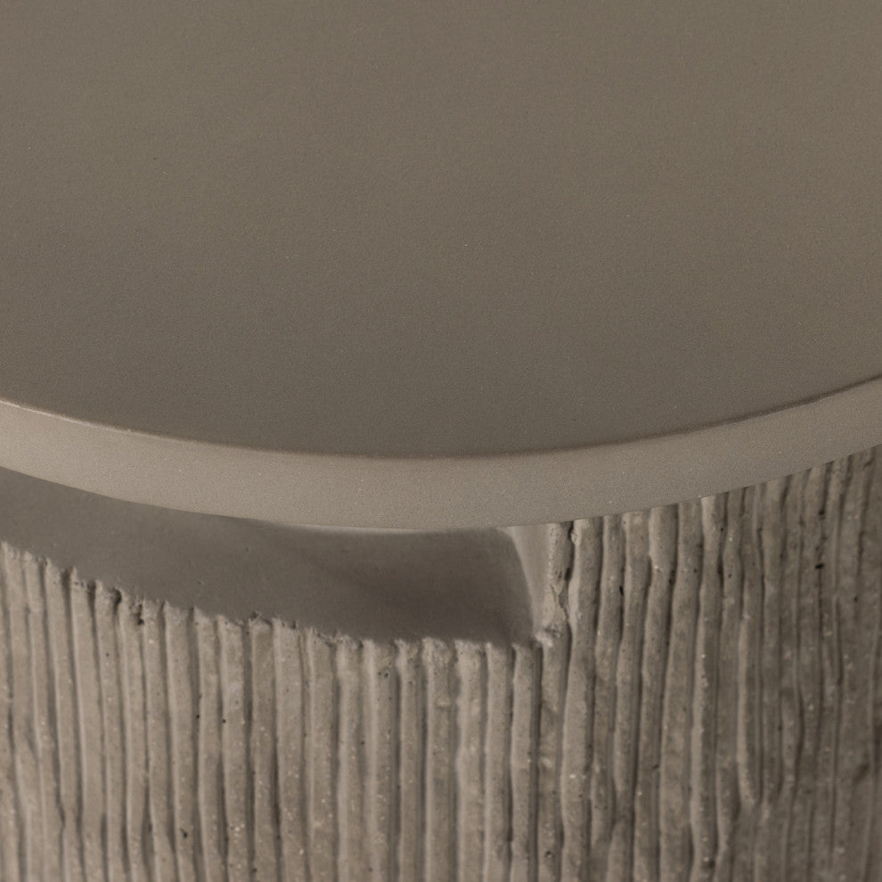 Huron Outdoor End Table-Textured Flint