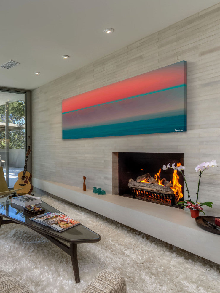 "Red Glow" Print on Canvas, 30"x10"