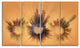 "Miniature Earth Planets With Skyscrapers" Abstract Wall Art, 48"x28", 4-Panels