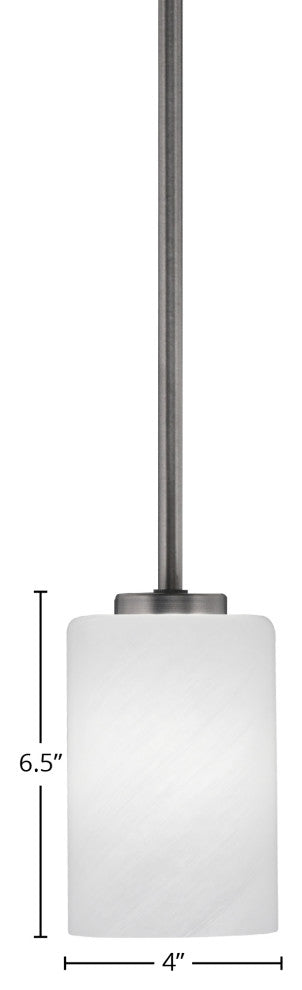 Atlas 1-Light Mini Pendant, Graphite/White Marble