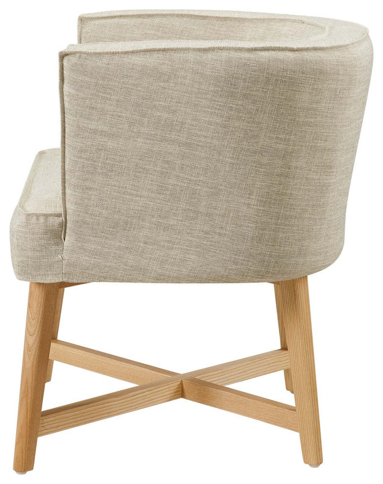 Accent Chair, Fabric, Wood, Beige, Modern, Living Lounge Hotel Lobby Hospitality