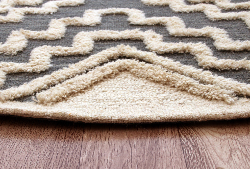 Contemporary Tufted Scandinavian Round Rug, 6' Round