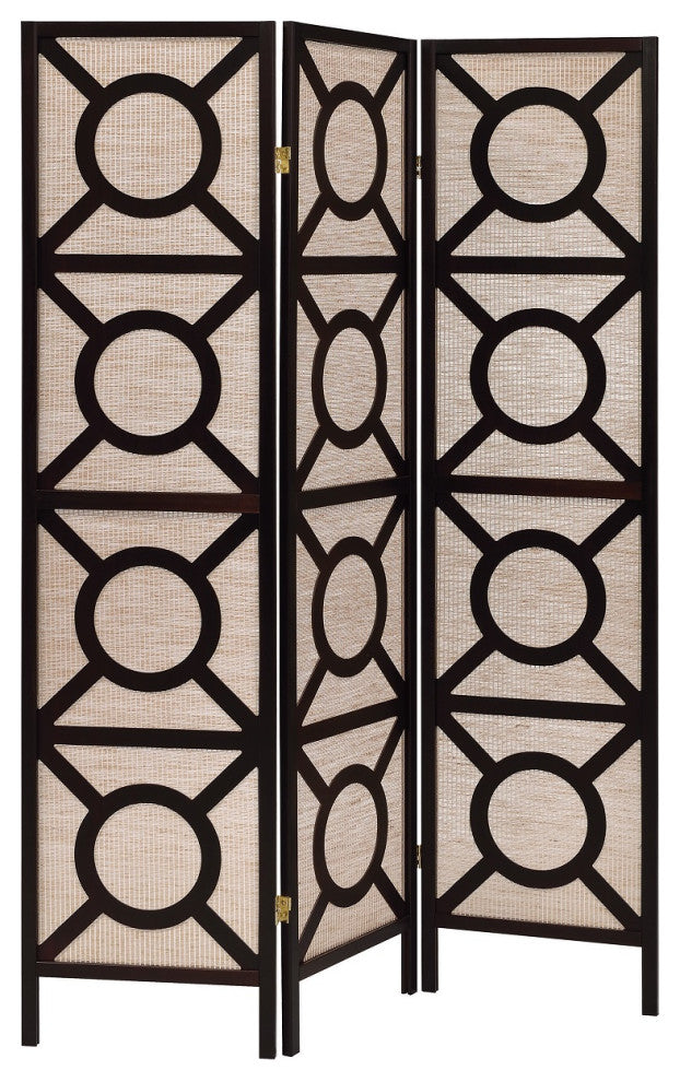 3 Panel Screen, Cappuccino and Tan