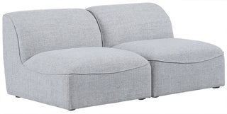 Miramar Linen Textured Fabric Upholstered 2-Piece Modular Sofa, Grey