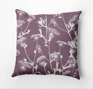 Windy Blossom Pillow, Purple, 16"x16"