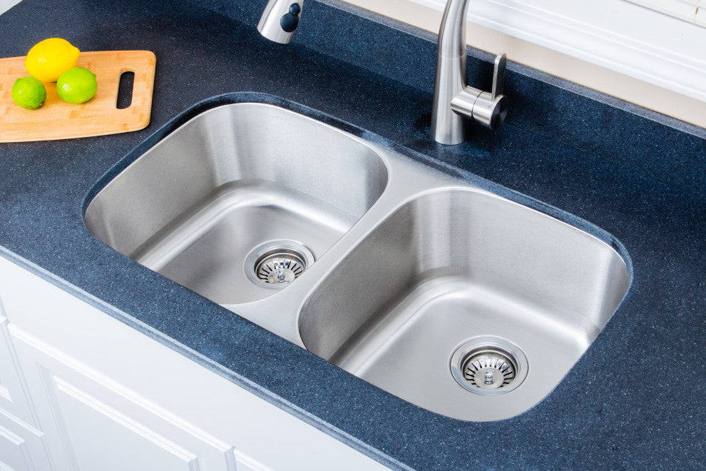 Wells Sinkware Equal Double Bowl Sink, 8 Inches Deep, Sink Only