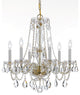 Crystorama 5086PBCLSAQ Six Light Chandelier Traditional Crystal Brass