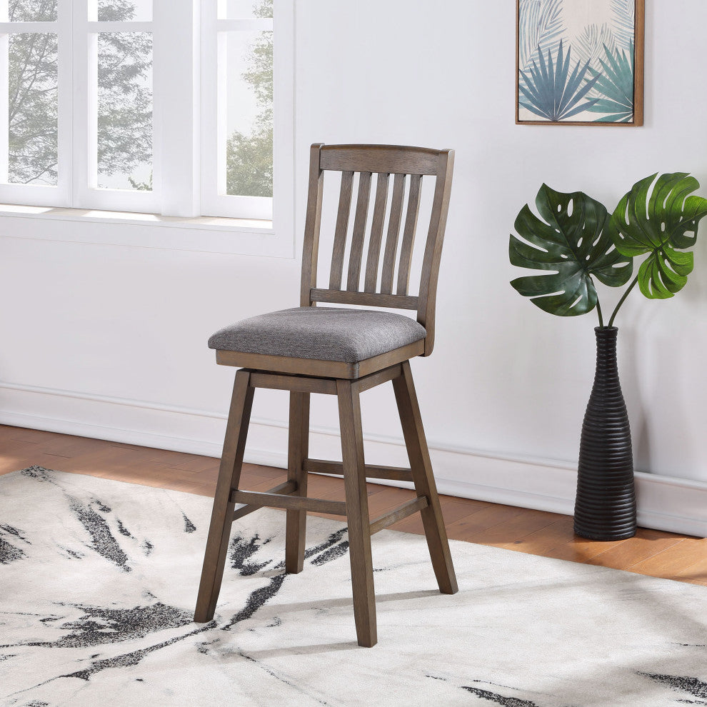 Madison Mission Walnut High Back Wood Bar Stool, 42.5 in.