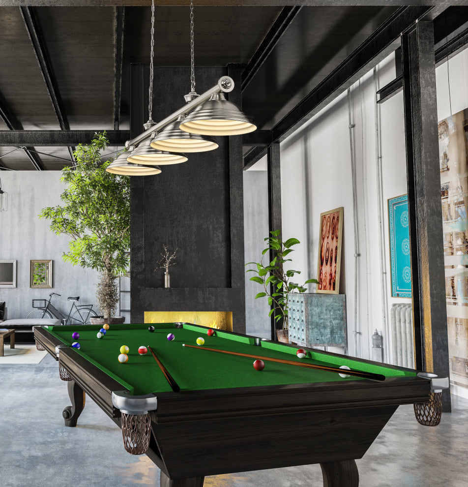 Zlite 2306-4BN-SBN 4-Light Billiard, Brushed Nickel