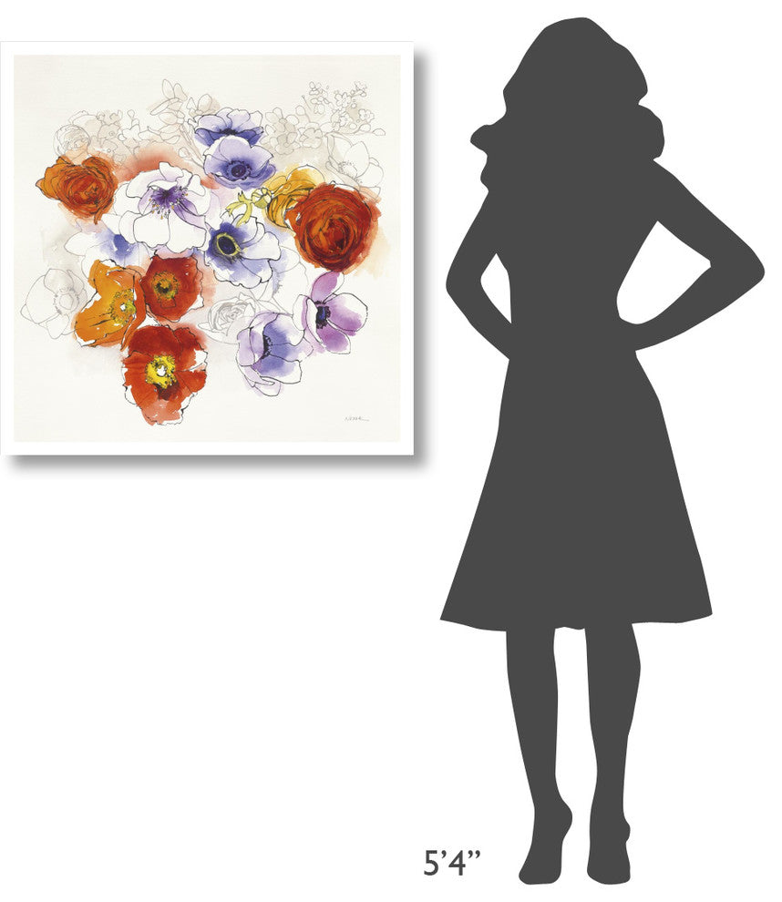 "Spring Fleurs" Digital Paper Print by Shirley Novak, 32"x32"