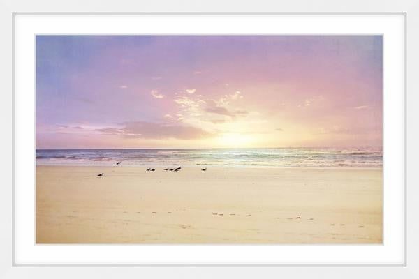 "The Beach Is My Happy Place" Framed Painting Print, 24"x16"