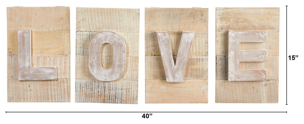 Nearly Natural 7089 40 Rustic Farmhouse LOVE Wall Art Decor