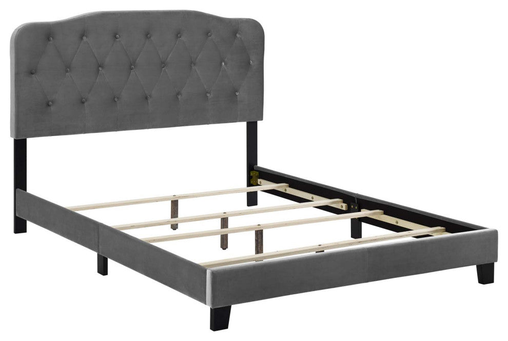 Gray Amelia King Performance Velvet Bed