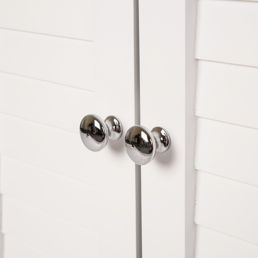 24.1"H Wooden Bathroom Wall Storage Cabinet With Double Doors, White