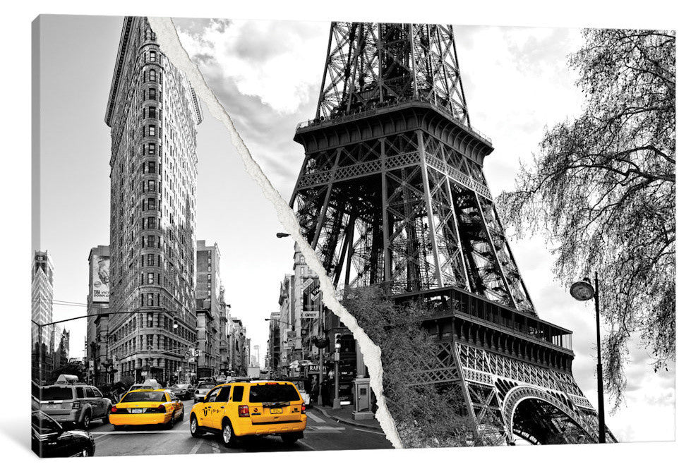 "Dual Torn Series Paris New York" by Philippe Hugonnard, 40x26x1.5