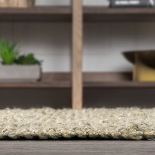 Pata Hand Woven Chunky Jute Gray 7' Square Area Rug