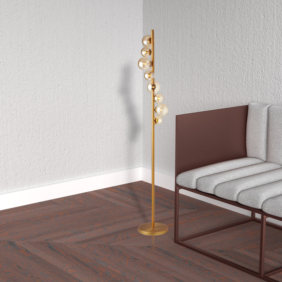 8LT Halogen Floor Lamp VB With Champagne Glass