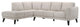 Benzara BM293331 Right Arm Facing Sofa, Mist Gray, Genuine Italian Leather