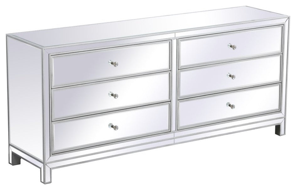 Elegant Decor Reflexion Chest Antique Silver