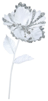 Vickerman 23" Hibiscus, 8" Flower, Set of 3, White