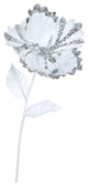Vickerman 23" Hibiscus, 8" Flower, Set of 3, White