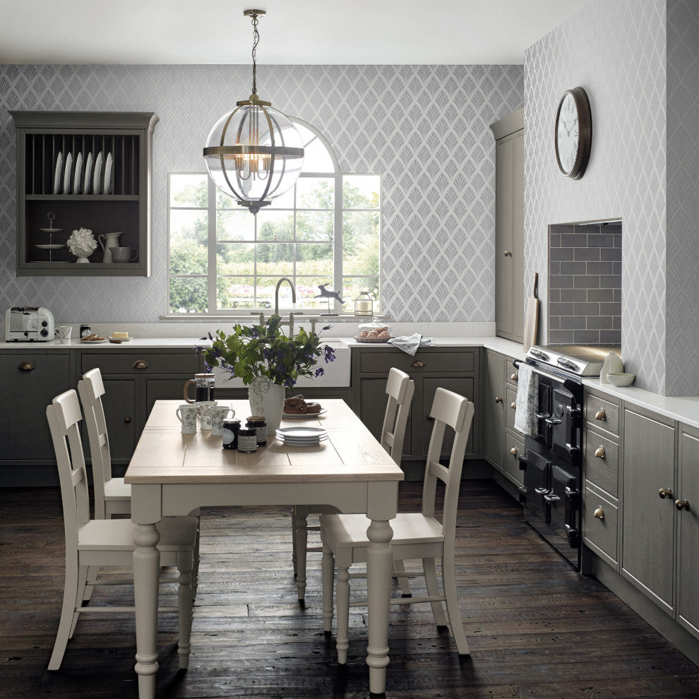 Laura Ashley Florin Wallpaper, Silver