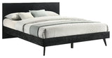 Armen Living Petra King Platform Wood Bed Frame with Tapered Legs in Black