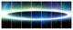 Large Blue Oval Fractal Light, Abstract Canvas Art Print, 83"x32", 7 Panels