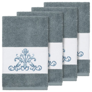 Scarlet 4-Piece Embellished Hand Towel Set, Teal
