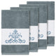 Scarlet 4-Piece Embellished Hand Towel Set, Teal