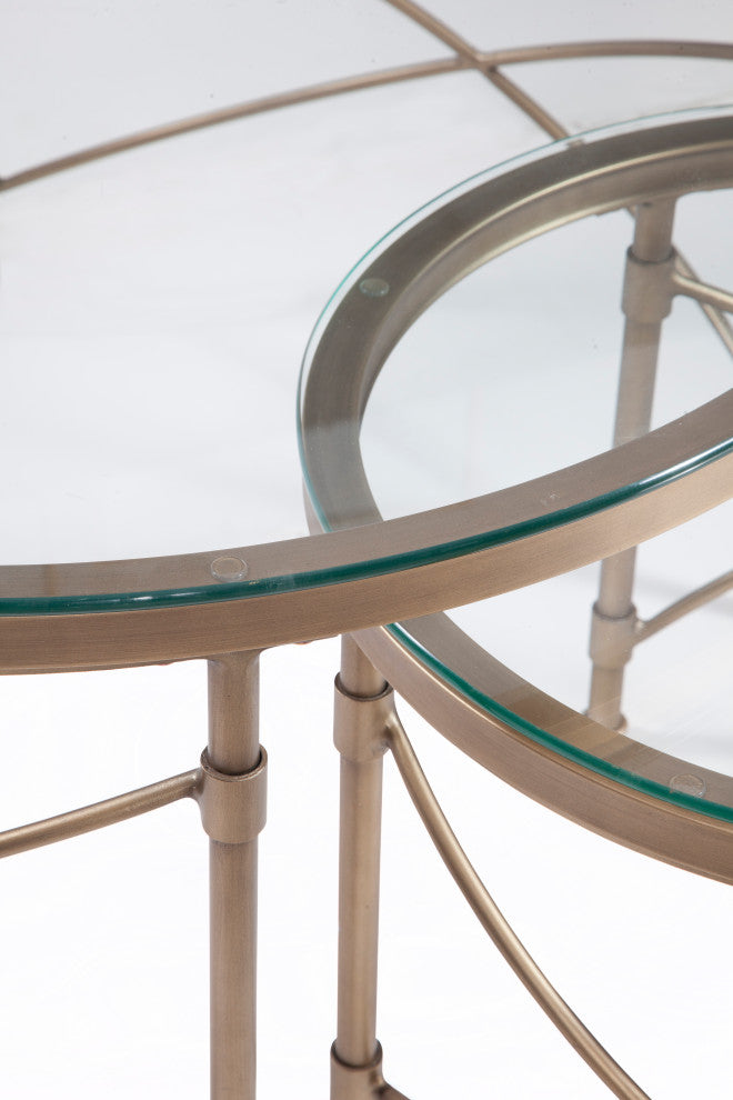 Harrison Round Cocktail Table - Antique Gold