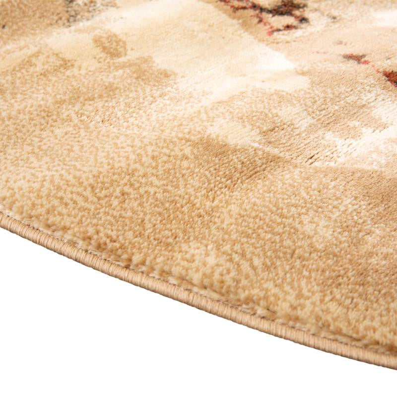 Caldor Collection Abstract Olefin Area Rug with Jute Backing, Green Multi, 8' X 8'