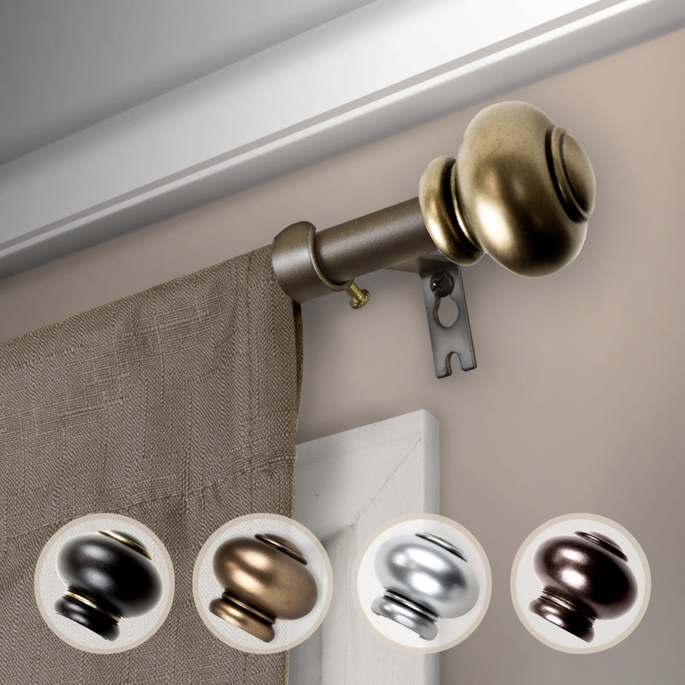 Yolanda Curtain Rod, Antique Gold, 28-48"